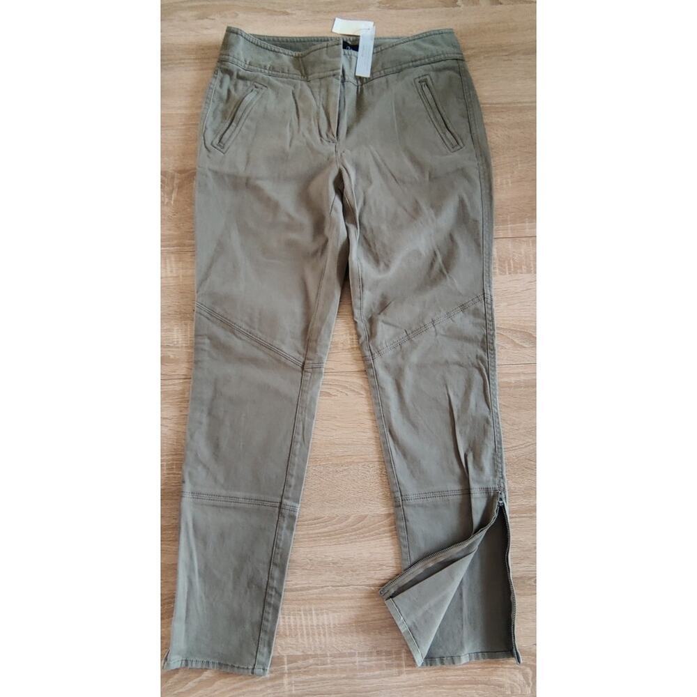 Talbots Signature Army Green Jeans Pants‎ Size 4 side leg zipper